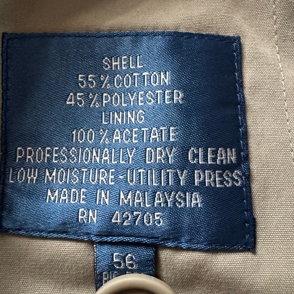 Vintage Towncraft Jacket Tan/beige Button Front Flannel Lined Men Sz 56 BR NWT - Picture 6 of 7